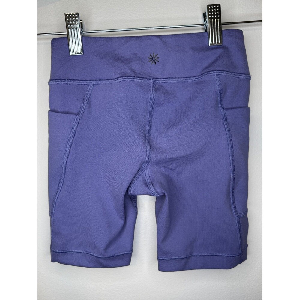 Athleta Girl Stash Your Treasures Purple Bike Shorts XS 6 Pockets Powervita EUC - Picture 2 of 8